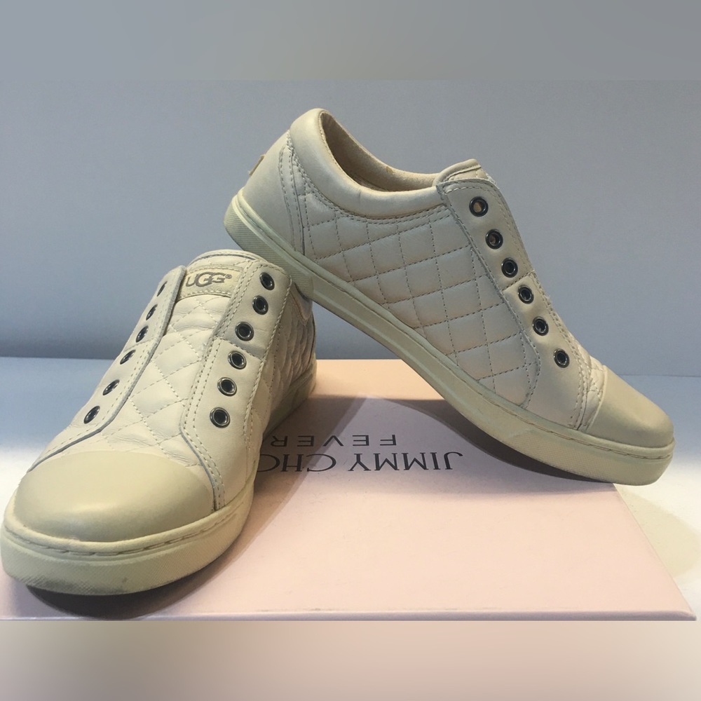 UGG Women’s Beige Quilted Slip On Tennis Shoes 1009239 Size 7.5